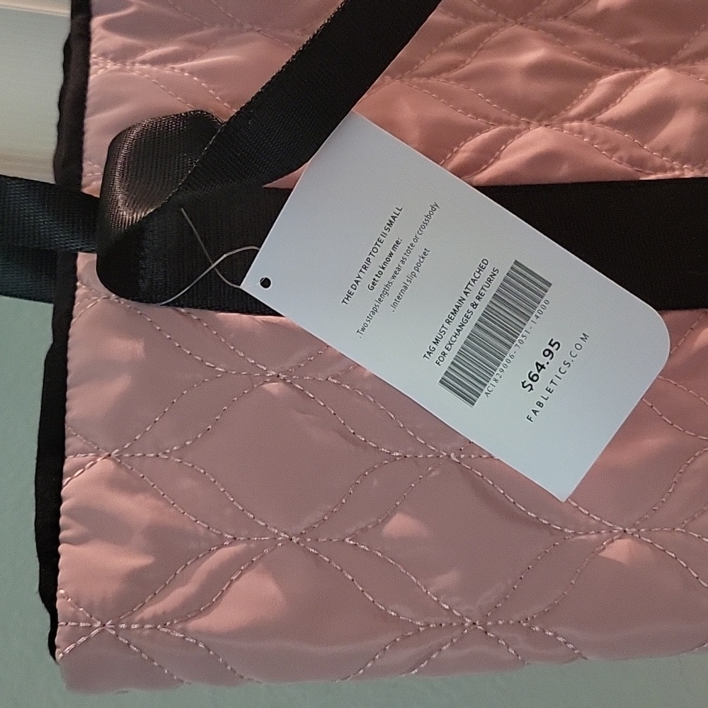 NEW Pink and Black Day Tote - Picture 2 of 3